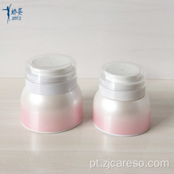 Frascos e potes rosa sem ar para uso cosmético